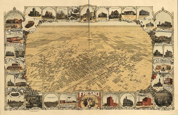 Vintage Maps 아티스트의 Fresno-California 1901 작품