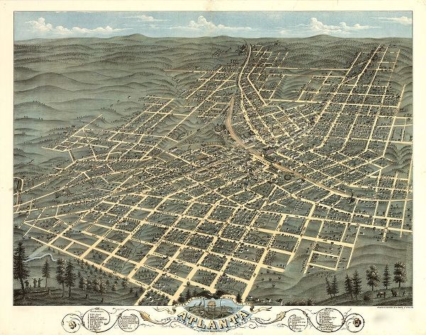 Vintage Maps 아티스트의 Atlanta-Georgia 1871 작품