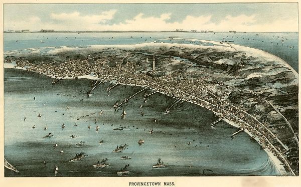 Vintage Maps 아티스트의 Harbor with ships at Provincetown-Massachusetts 1910 작품