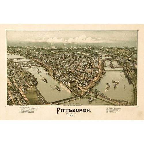 Vintage Maps 아티스트의 Pittsburgh-Pa 1902 작품