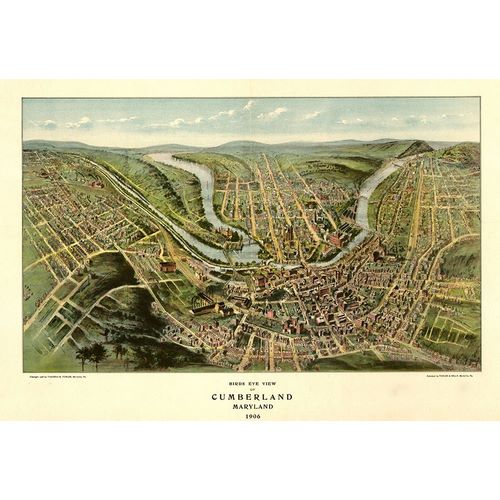 Vintage Maps 아티스트의 Cumberland-Maryland 1906 작품
