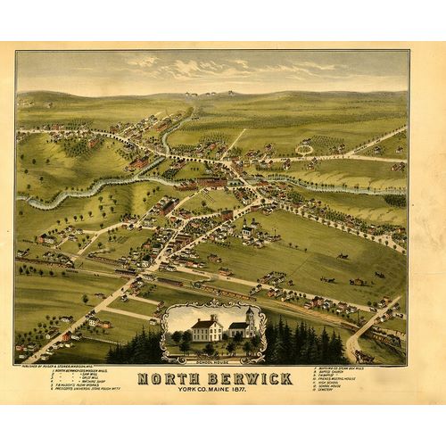 Vintage Maps 아티스트의 North Berwick-Maine 1877 작품
