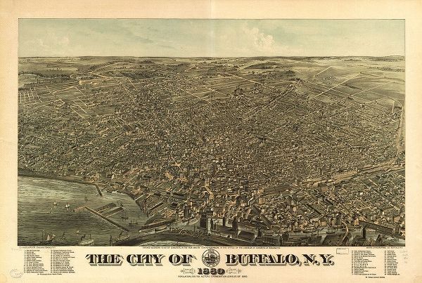 Vintage Maps 아티스트의 Buffalo-New York 1880 작품