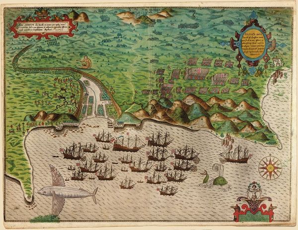 Vintage Maps 아티스트의 Voyages of Sir Francis Drake 1589 작품