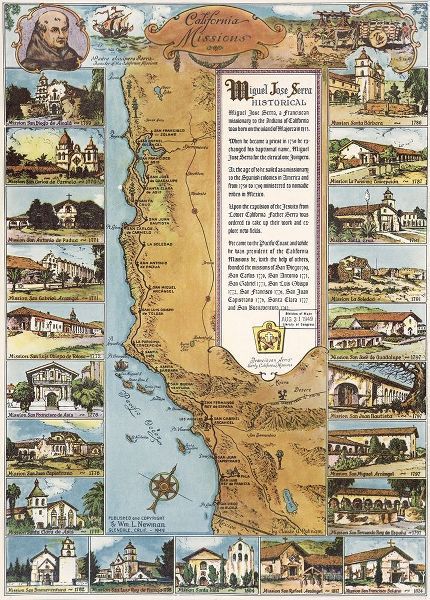Vintage Maps 아티스트의 California Missions 작품