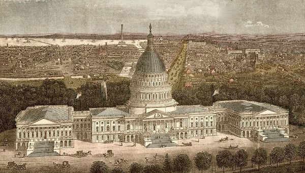 Vintage Maps 아티스트의 Capitol Building in Washington-DC,1871 작품