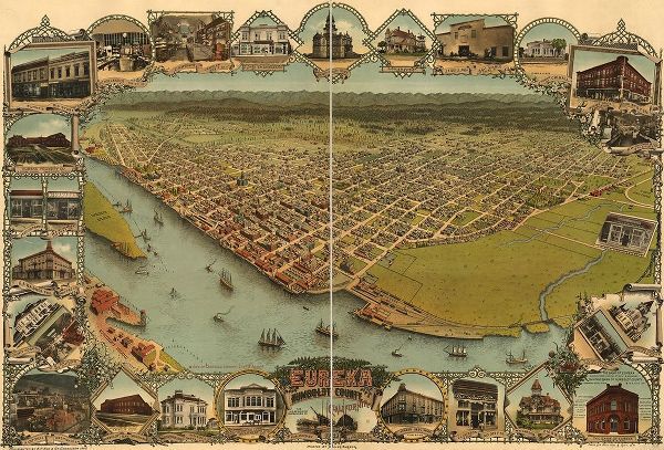 Vintage Maps 아티스트의 Eureka-Humboldt County-California. 1902 작품
