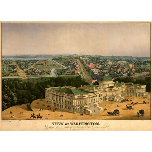 Vintage Maps 아티스트의 View of Capitol in Washington-DC 1852 작품