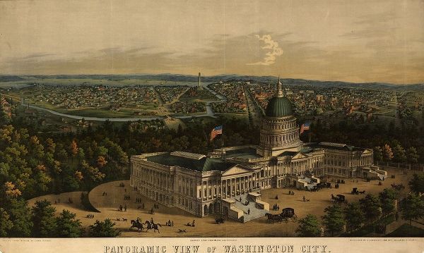 Vintage Maps 아티스트의 View of Capitol in Washington-DC 1853 작품