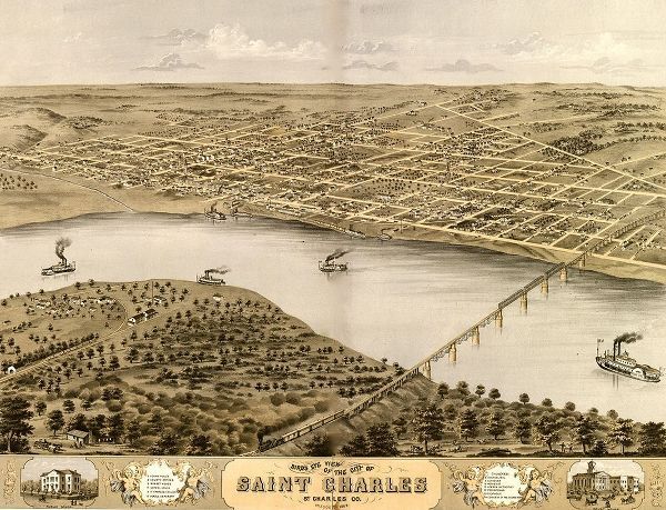 Vintage Maps 아티스트의 St. Charles-Missouri 1869 작품