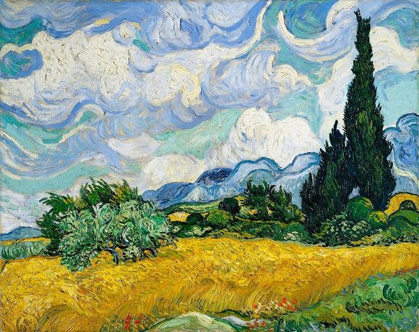 Wheat Field with Cypresses (1889)혻