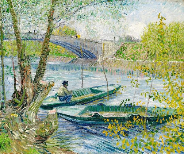 Fishing in Spring, the Pont de Clichy (Asni챔res) (1887)