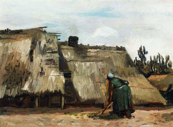A Peasant Woman Digging in Front of Her Cottage (c.1885)