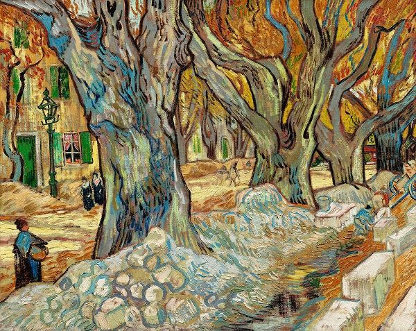 The Large Plane Trees (Road Menders at Saint-R챕my) (1889)혻