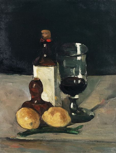 Still Life with Bottle, Glass, and Lemons