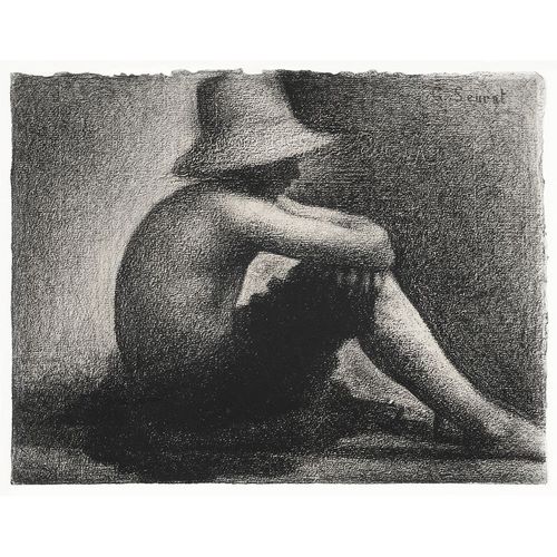 Seated Boy with Straw Hat
