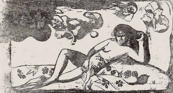 Te arii vahine opoi (Woman with Mangos Tired), from the Suite of Late Wood-Block Prints