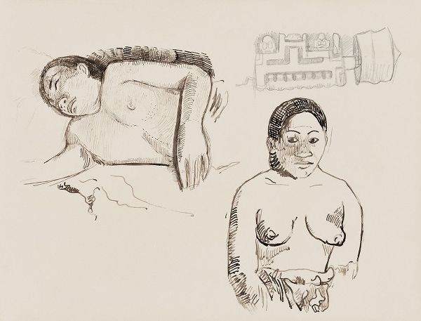 Two Tahitian Women and a Marquesan Earplug