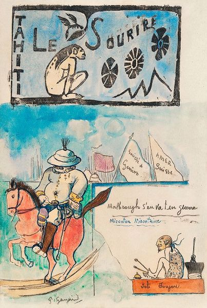 Caricatures of Gauguin and Governor Gallet, with headpiece from Le sourire