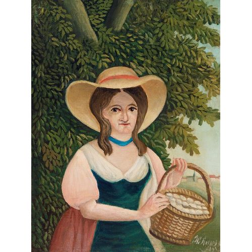 Woman with Basket of Eggs 1910