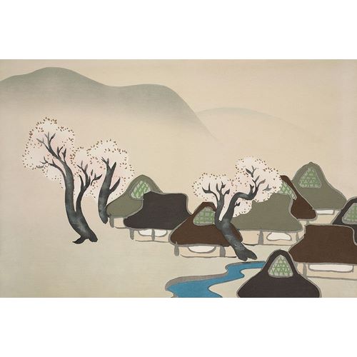 Village with cherry blossoms from Momoyogusa