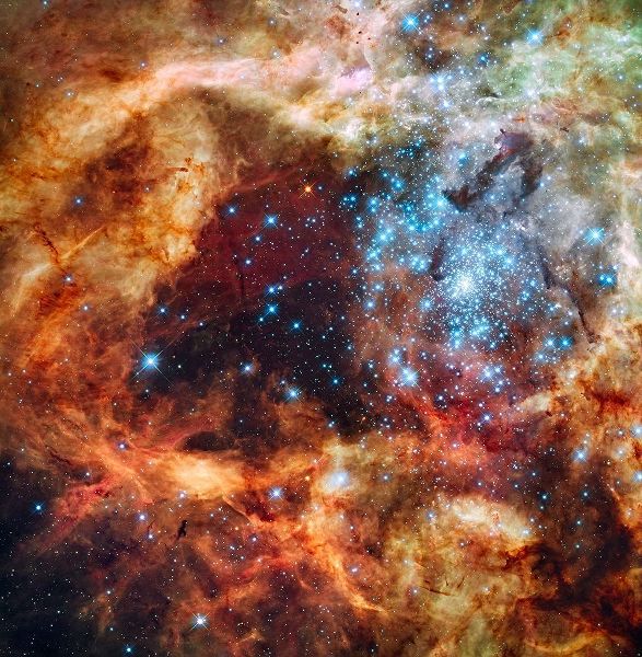 Hubbles view of a grand star-forming region