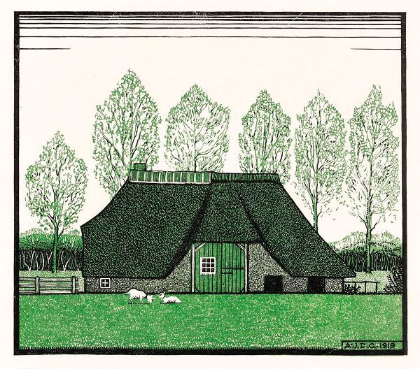 Farmhouse with thatched roof