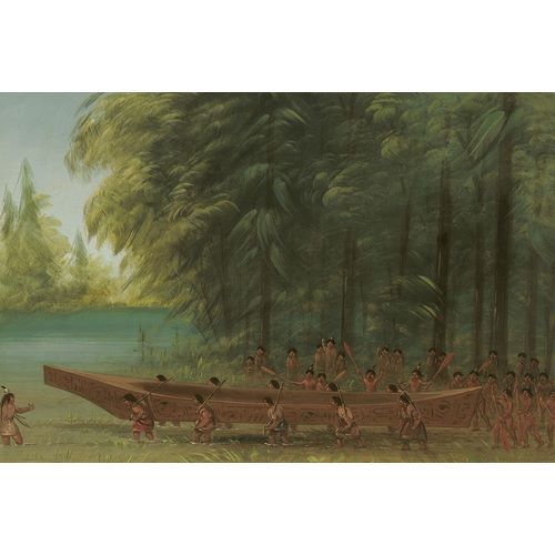 Launching a Canoe Nayas Indians