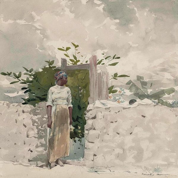 Woman Standing by a Gate, Bahamas