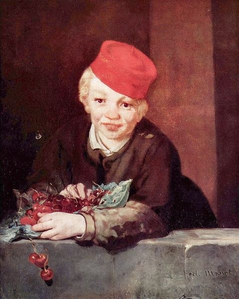 Boy with cherries