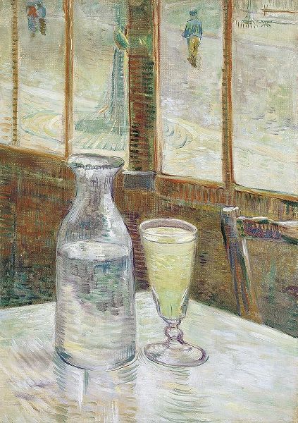 Cafe table with absinth