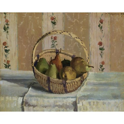 Still Life. Apples and Pears in a Round Basket