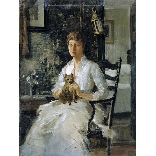 Portrait of a Lady with a Dog-Anna Baker Weir