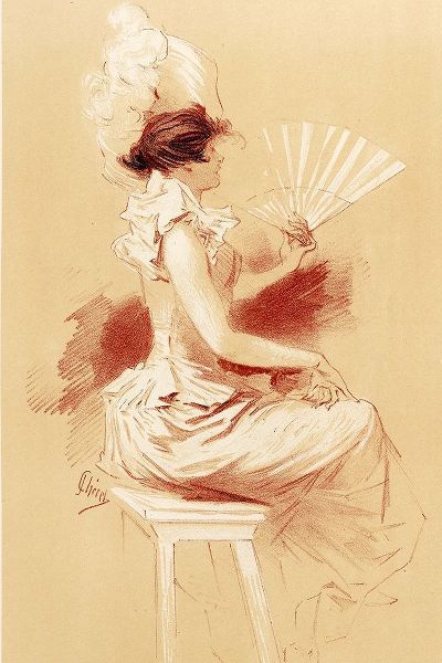 Dessin originel 1895 Lady with Fan