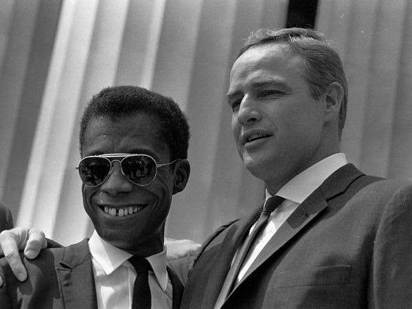 Author James Baldwin and actor Marlon Brando