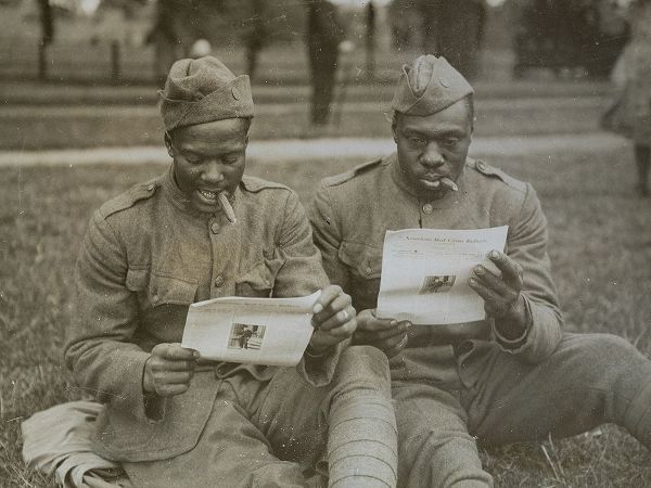WWI A sunny afternoon in Hyde Park-London-with London Bulletin of the American Red Cross for company