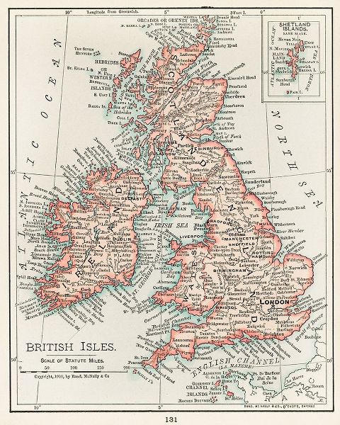 Vintage Maps 아티스트의 A cartographic map of the British Isles 작품