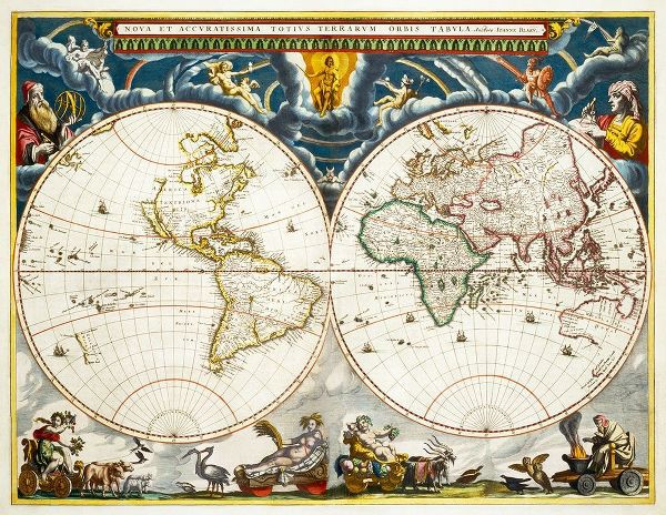 Blaeu, Joan 아티스트의 New and accurate map of the whole world 작품