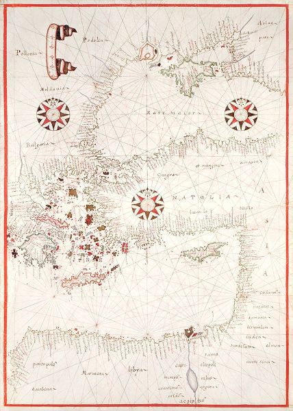 Oliva, Joan 아티스트의 Portolan atlas of the Mediterranean Sea-Eastern Mediterranean 1590 작품