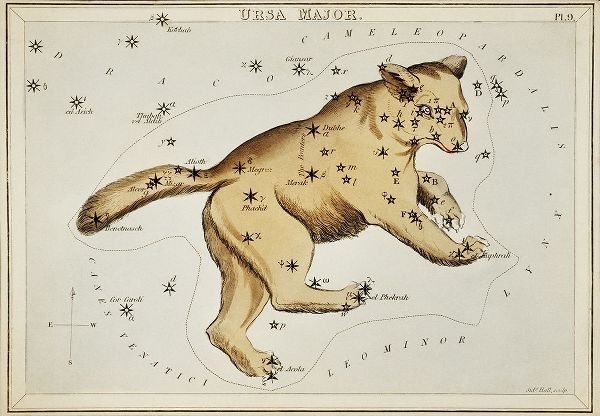 Hall, Sidney 아티스트의 Astronomical chart illustration of the Ursa Major 작품