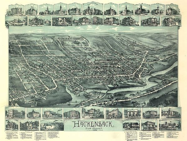 Vintage Places 아티스트의 Hackensack-New Jersey 1896 작품