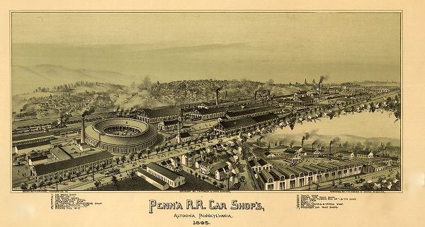 Vintage Places 아티스트의 Pennsylvania Railroad Machine shops in Altoona-Pennsylvania 1895 작품