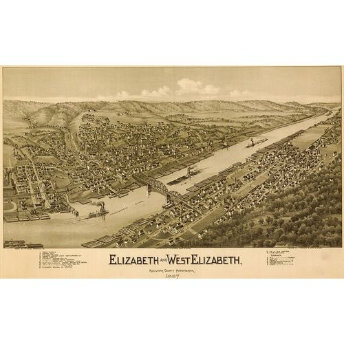 Vintage Places 아티스트의 Elizabeth and West Elizabeth Pennsylvania 작품