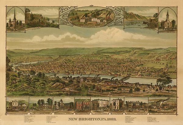 Vintage Places 아티스트의 New Brighton-Pennsylvania 1883 작품
