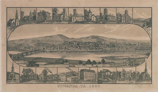 Vintage Places 아티스트의 Towanda-Pennsylvania 1880 작품