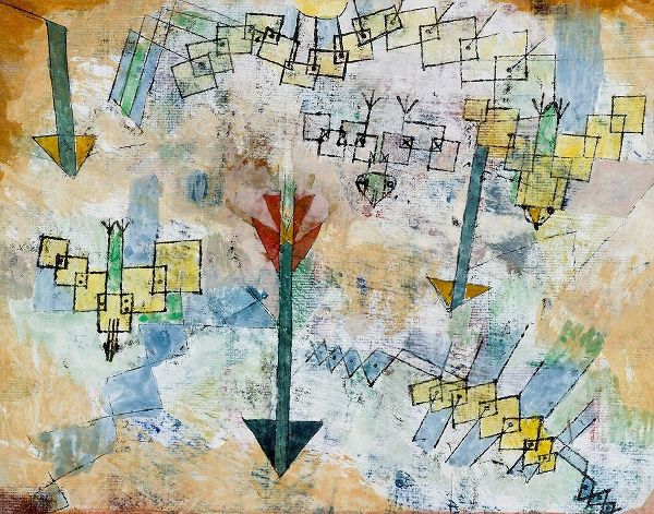 Klee, Paul 아티스트의 Birds Swooping Down and Arrows 작품