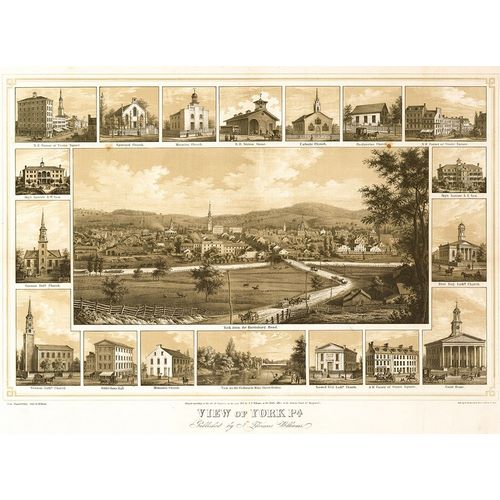 Vintage Places 아티스트의 View of York Pennsylvania 작품