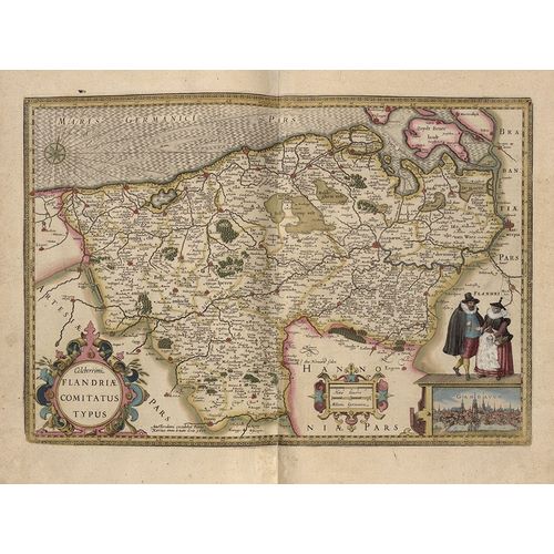 Vintage Maps 아티스트의 Flanders Belgium Map 작품