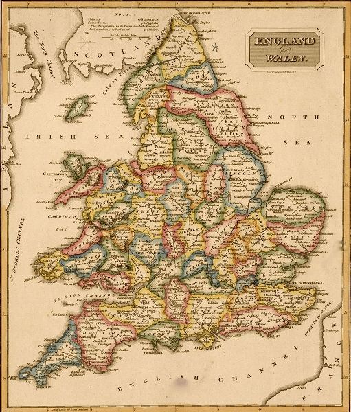 Vintage Maps 아티스트의 England and Wales 1817 작품