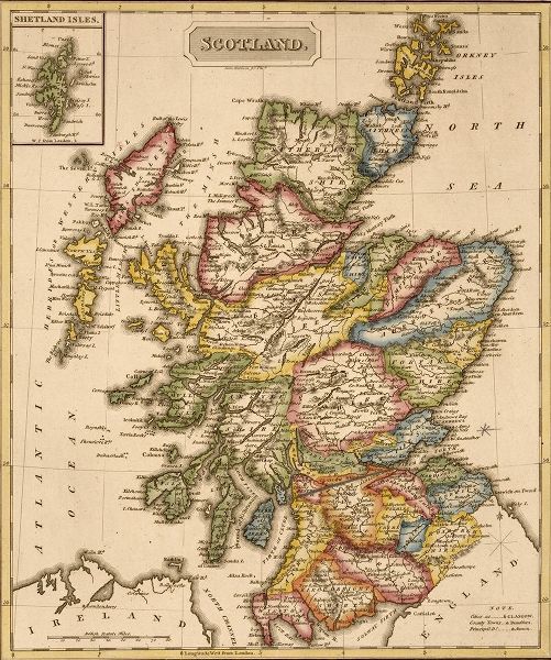 Vintage Maps 아티스트의 Scotland 1817 작품
